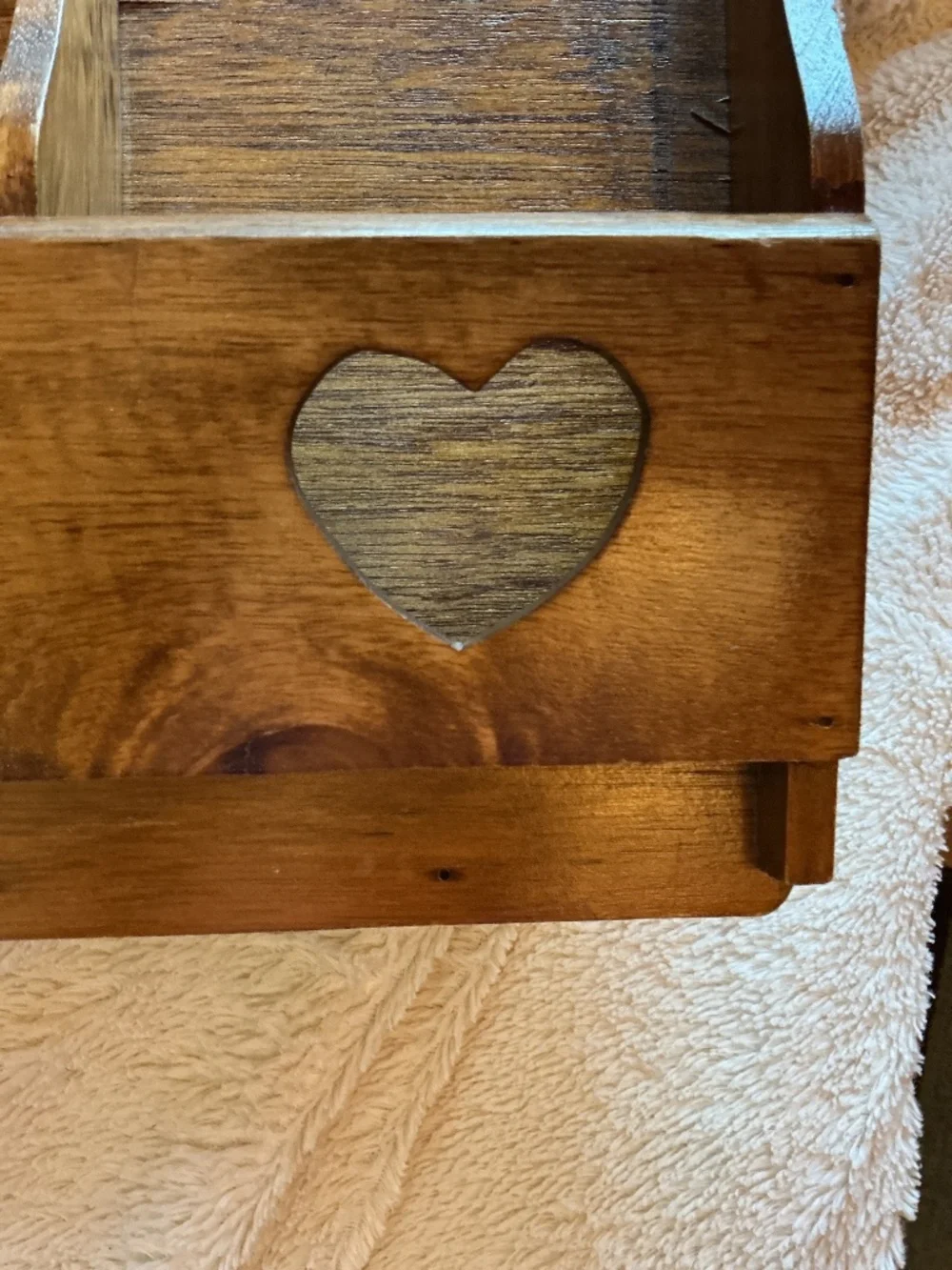 Vintage Wooden Heart Design Letter/Mail Holder Organizer Rare